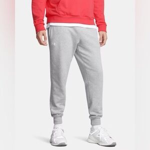 Under Armour Men’s Grey Fleece Joggers with Drawstring, Size M